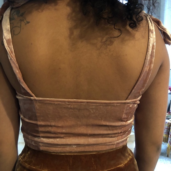 Pink velvet corset crop top - Picture 5 of 5